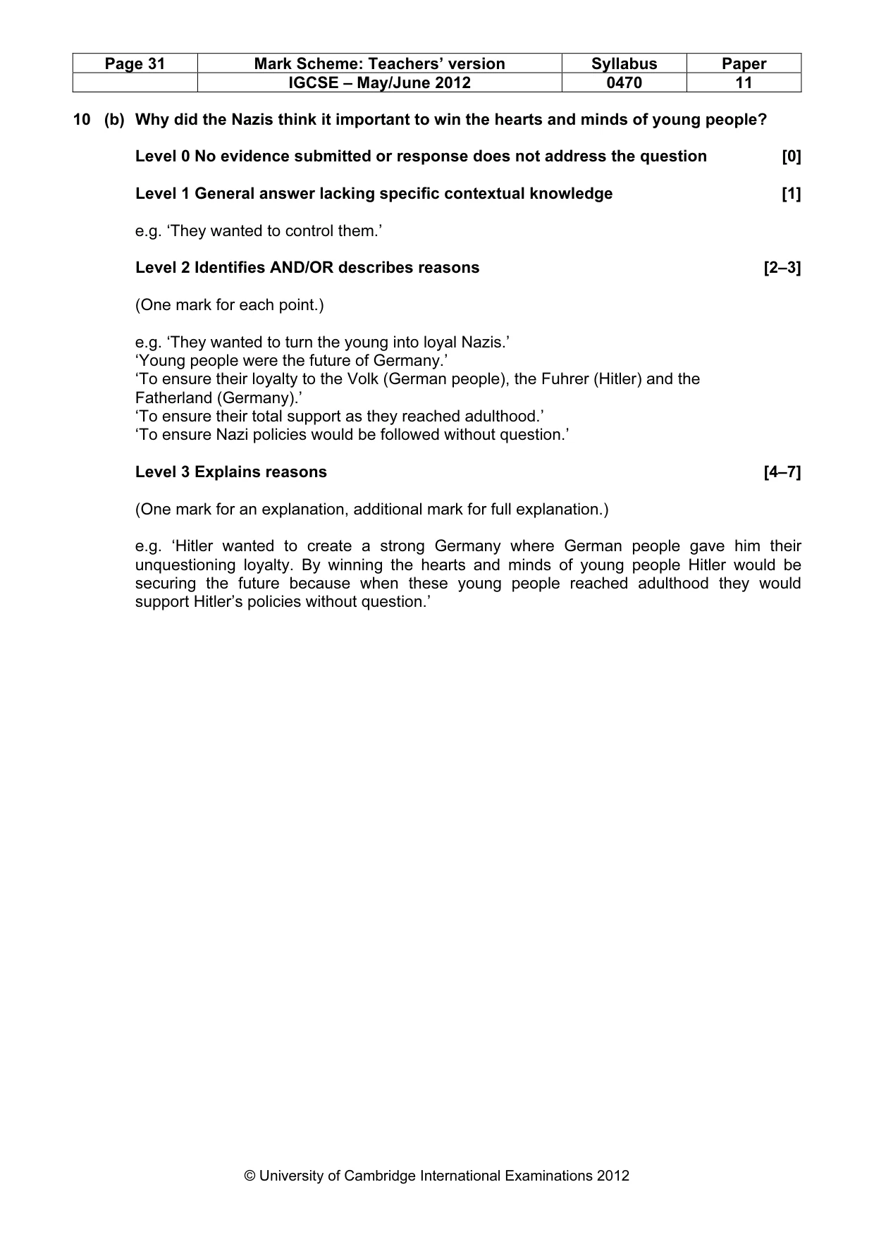 Mark scheme, page 31 of 77