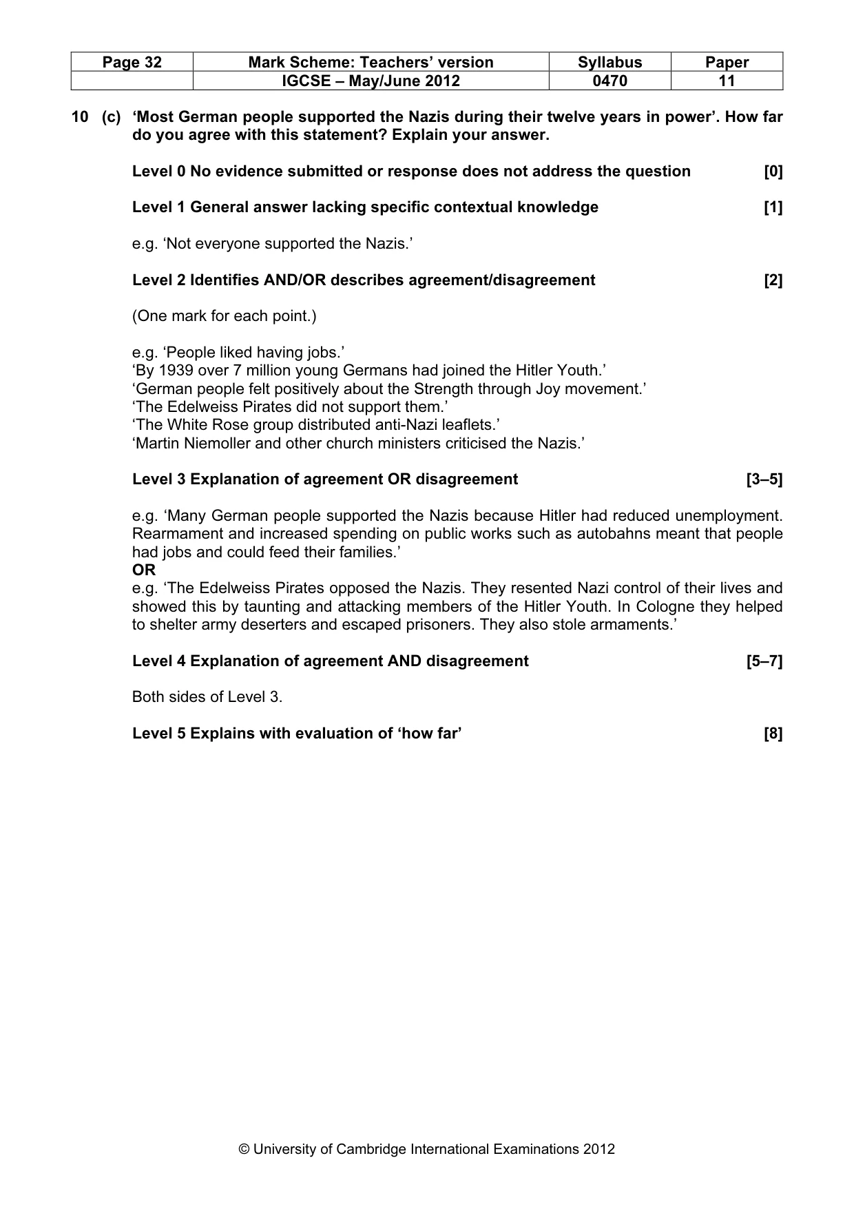 Mark scheme, page 32 of 77