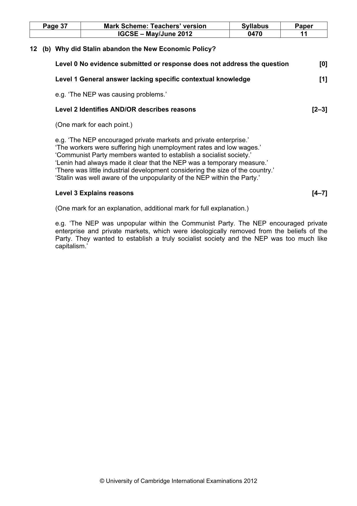 Mark scheme, page 37 of 77