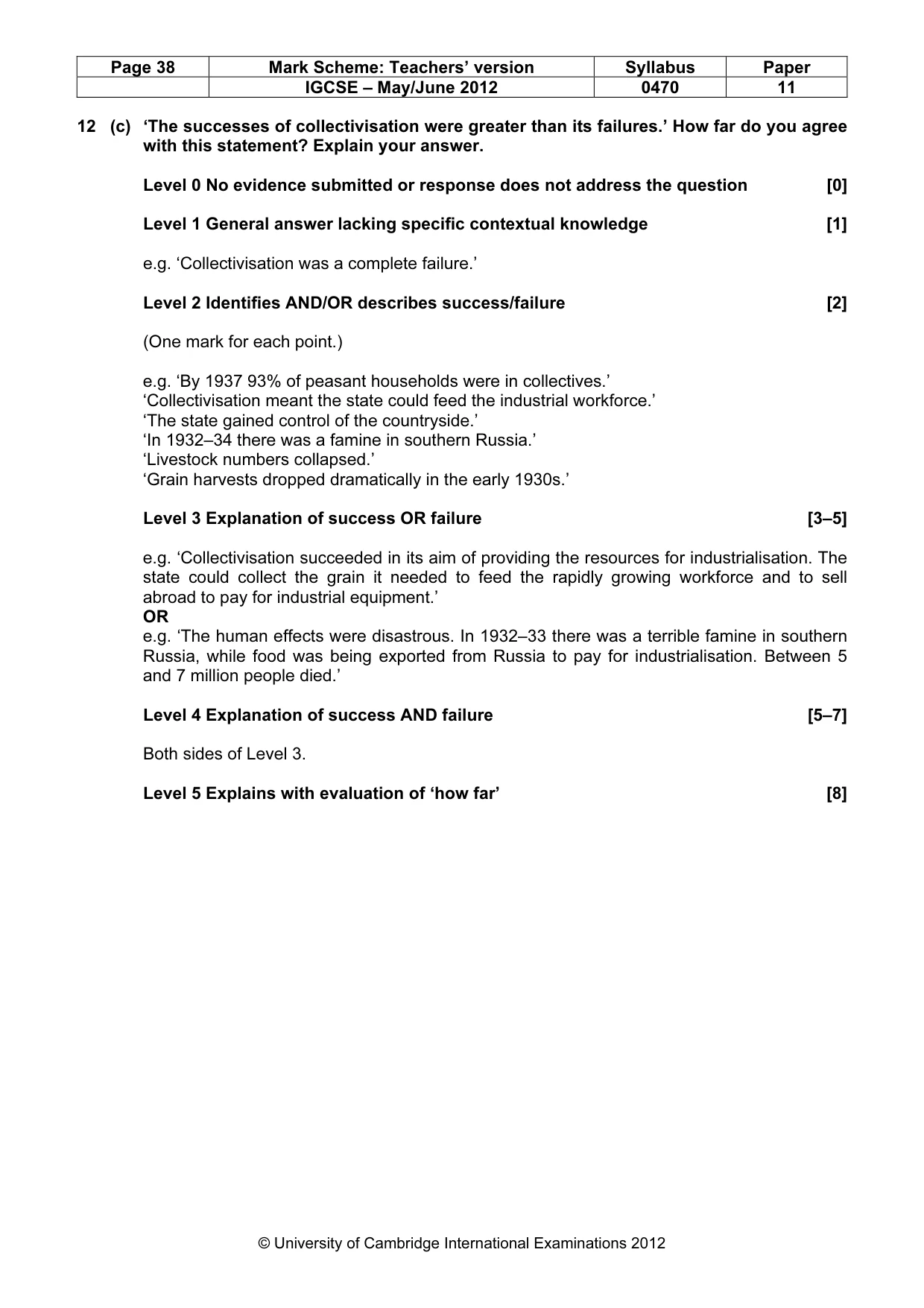 Mark scheme, page 38 of 77
