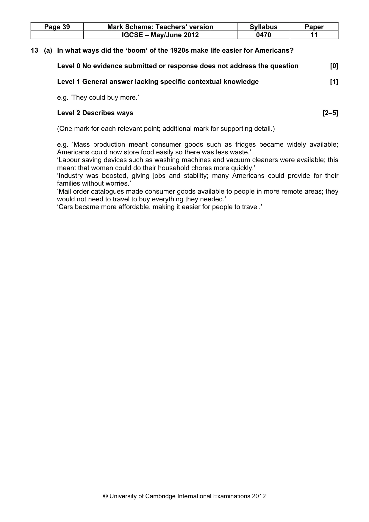 Mark scheme, page 39 of 77