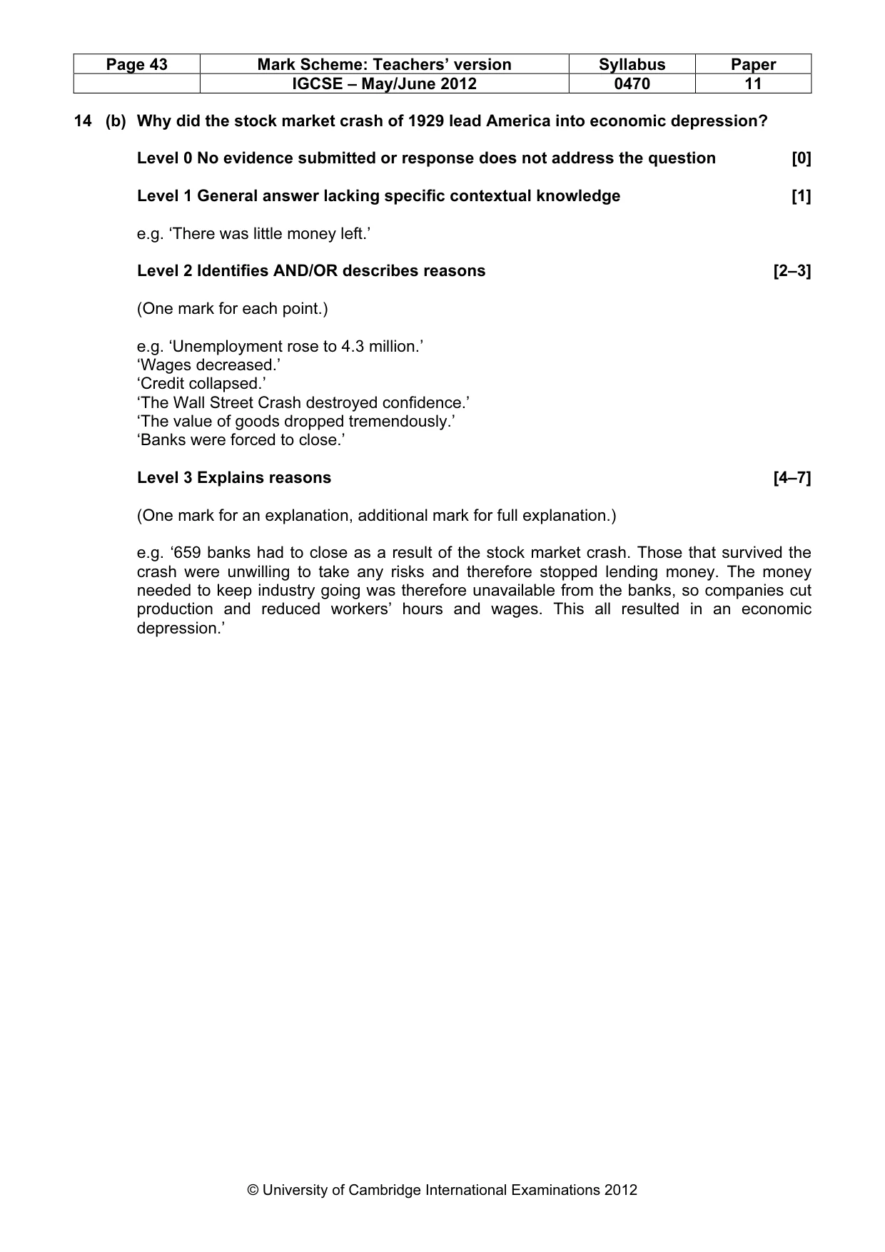 Mark scheme, page 43 of 77