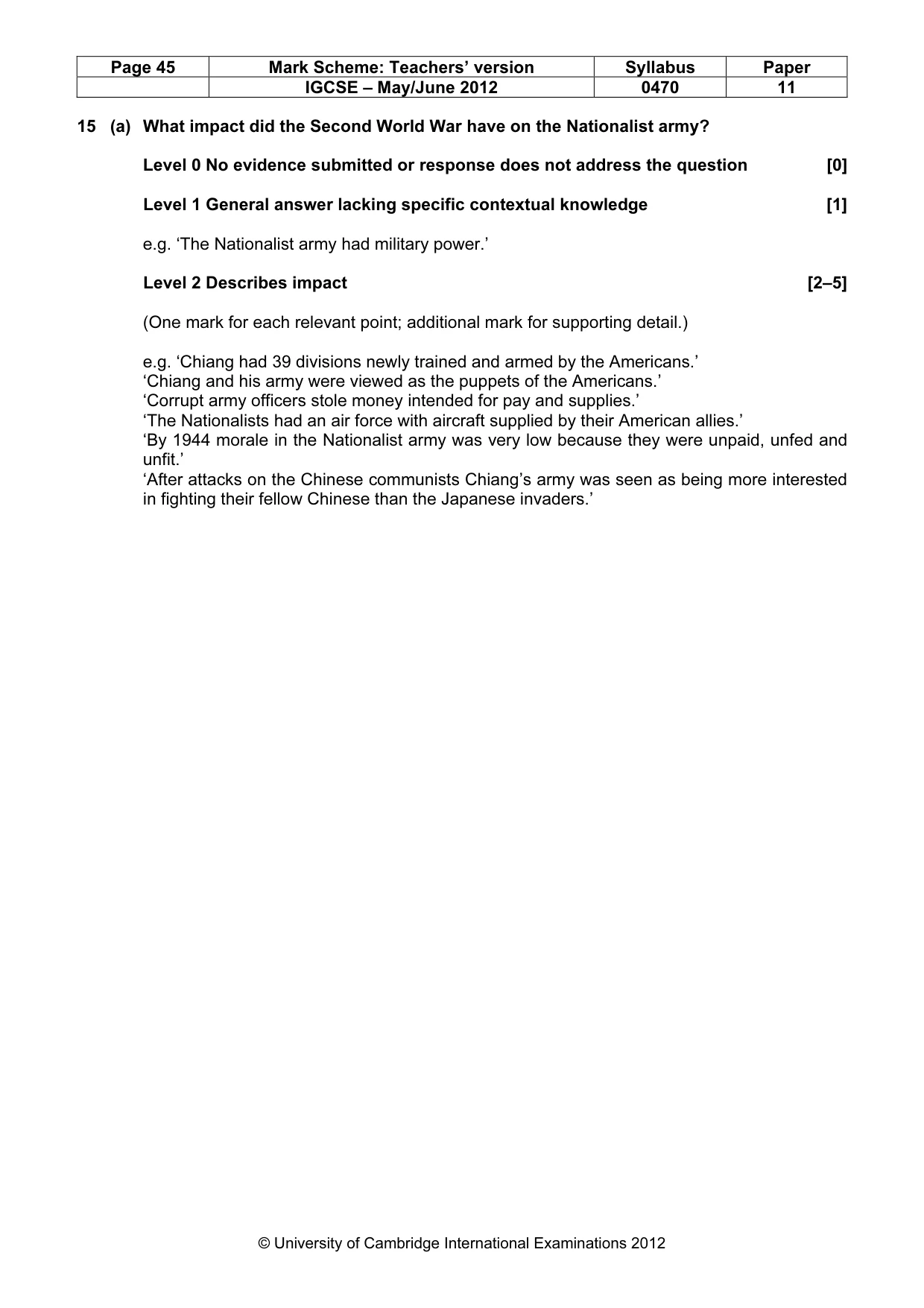 Mark scheme, page 45 of 77