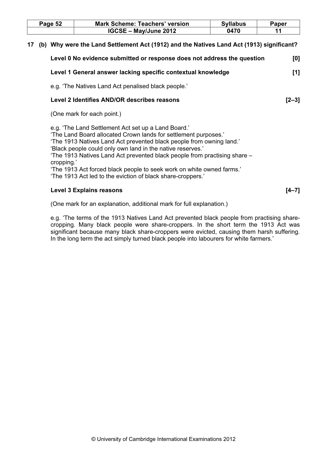Mark scheme, page 52 of 77
