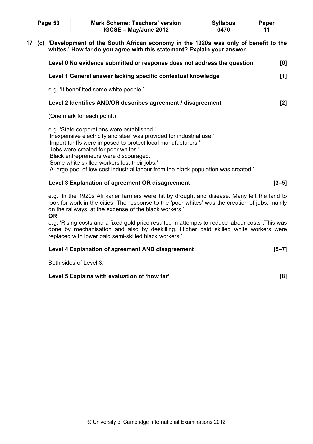 Mark scheme, page 53 of 77