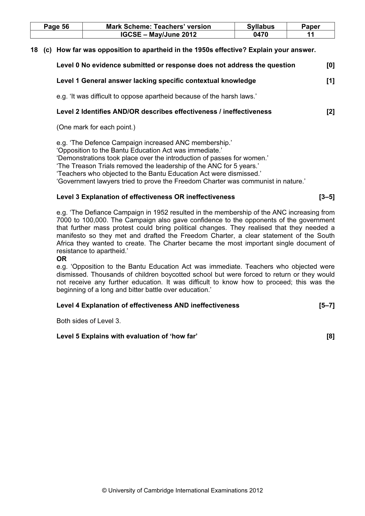 Mark scheme, page 56 of 77