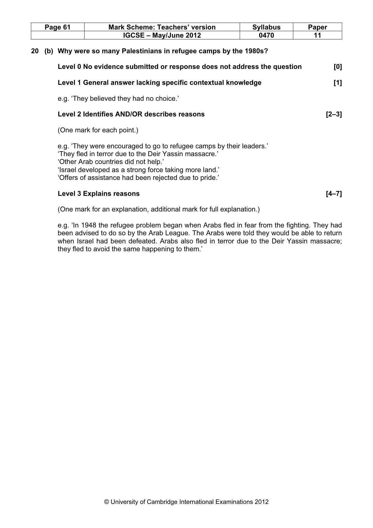 Mark scheme, page 61 of 77