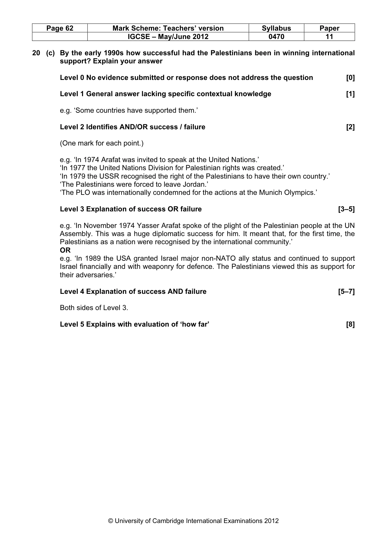 Mark scheme, page 62 of 77