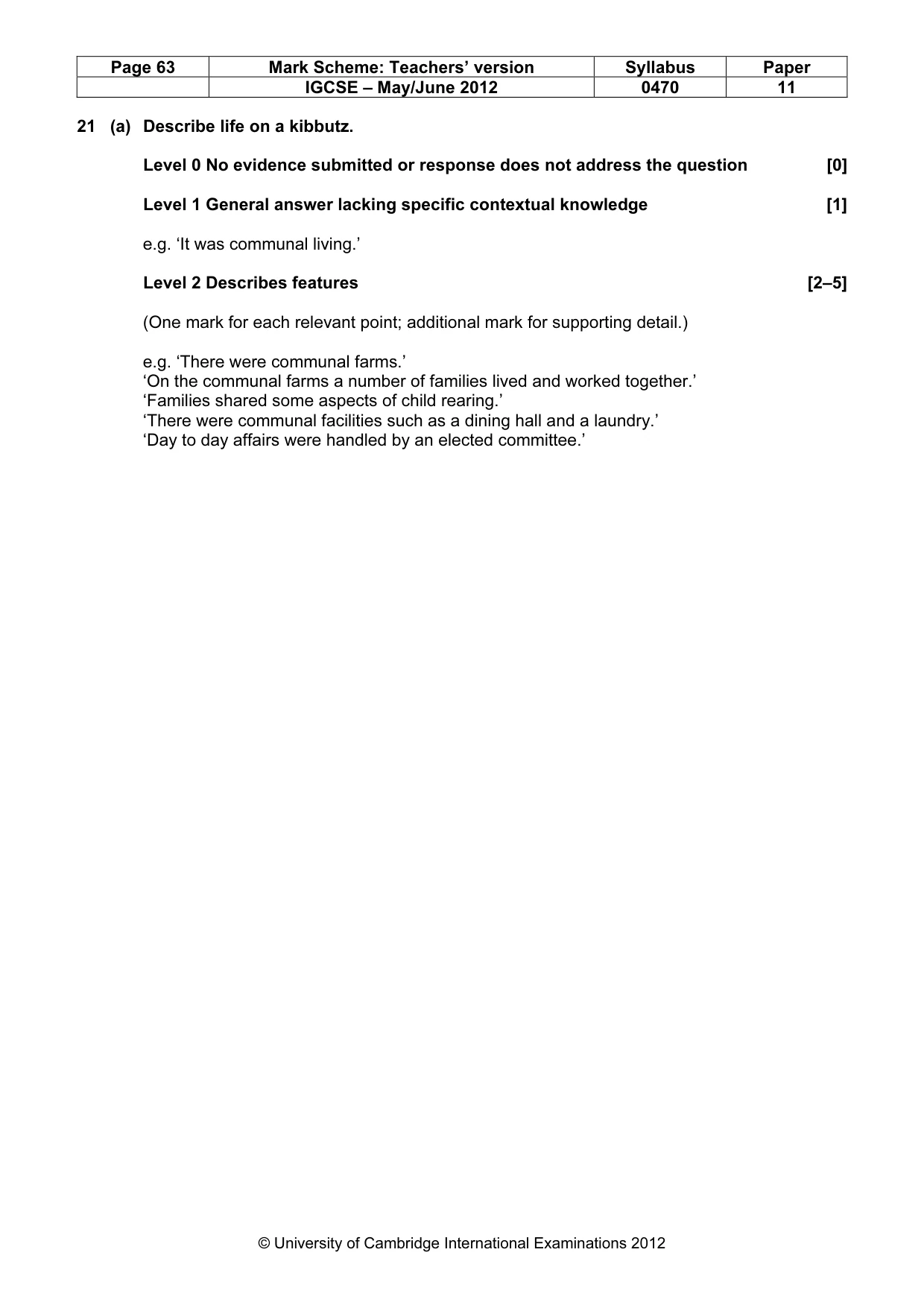 Mark scheme, page 63 of 77
