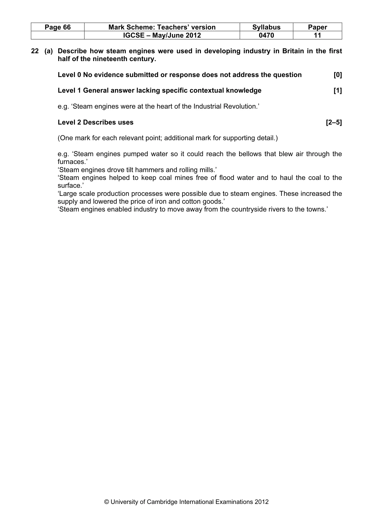Mark scheme, page 66 of 77