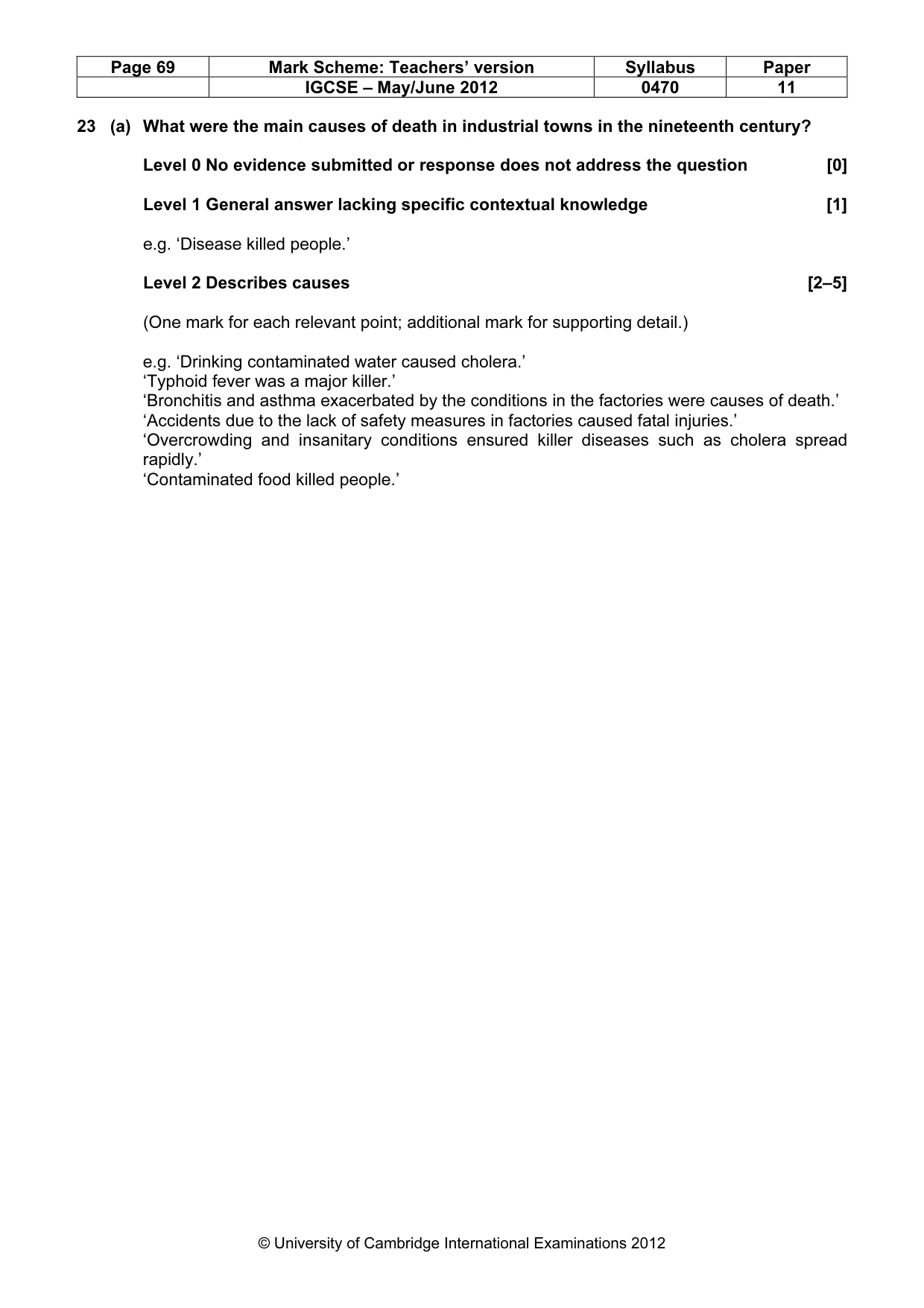 Mark scheme, page 69 of 77