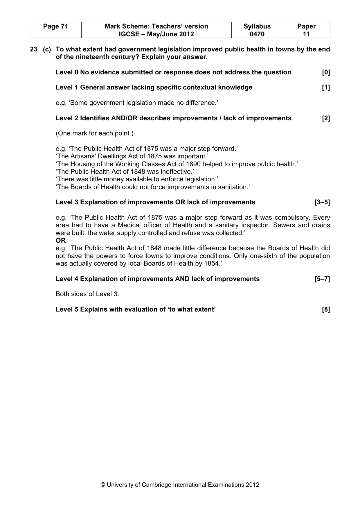 Mark scheme, page 71 of 77