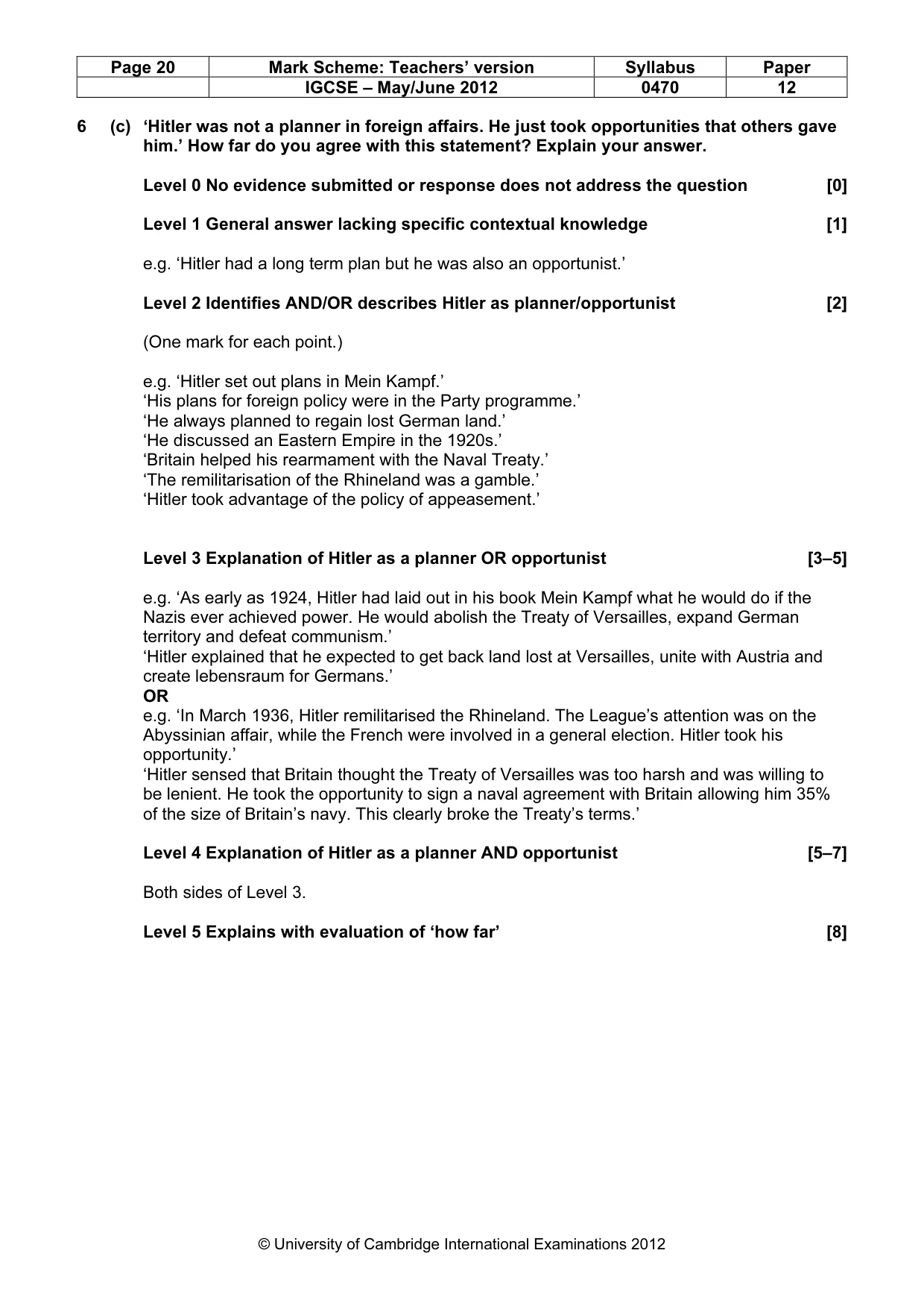 Mark scheme, page 20 of 77