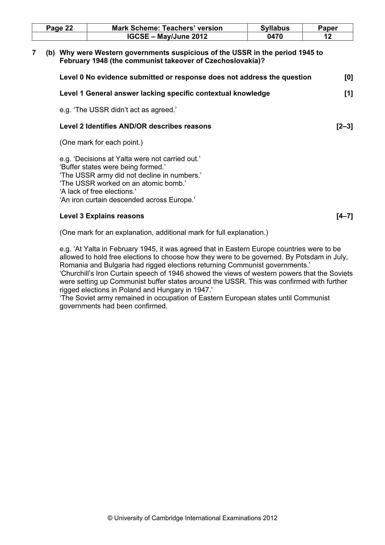 Mark scheme, page 22 of 77