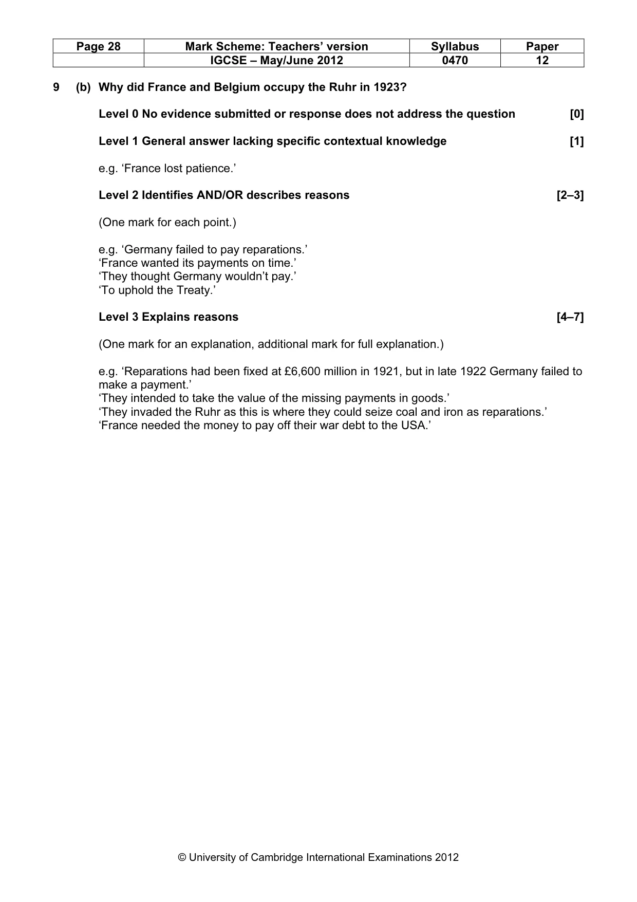 Mark scheme, page 28 of 77