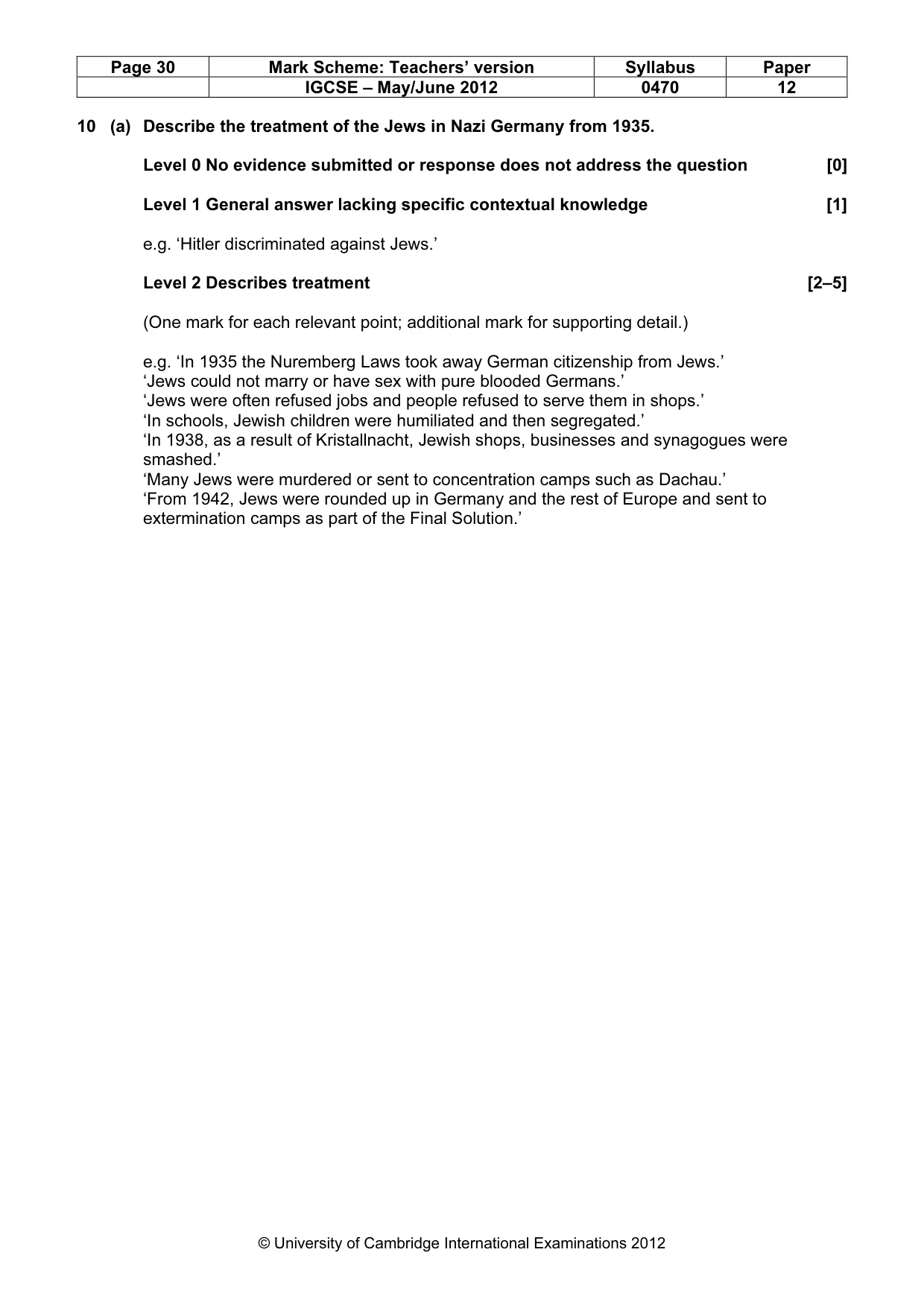 Mark scheme, page 30 of 77