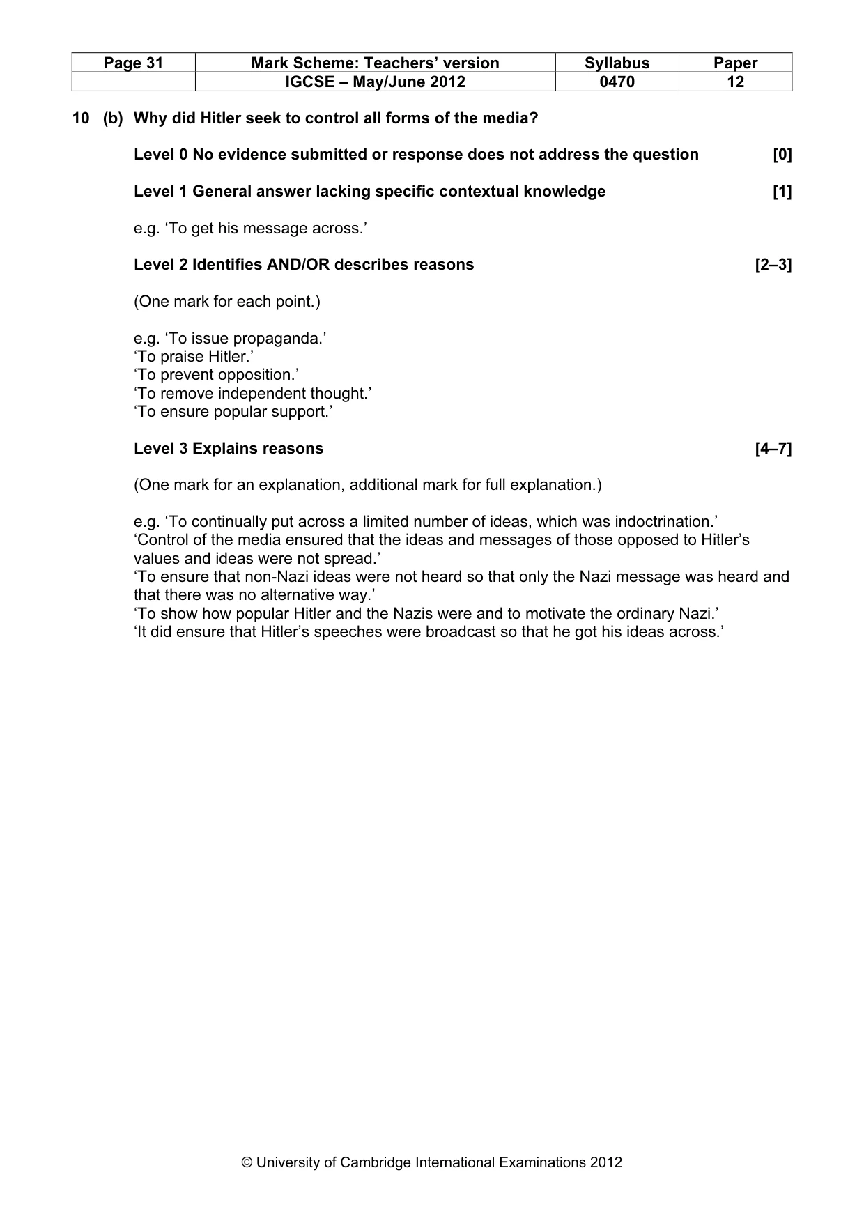 Mark scheme, page 31 of 77