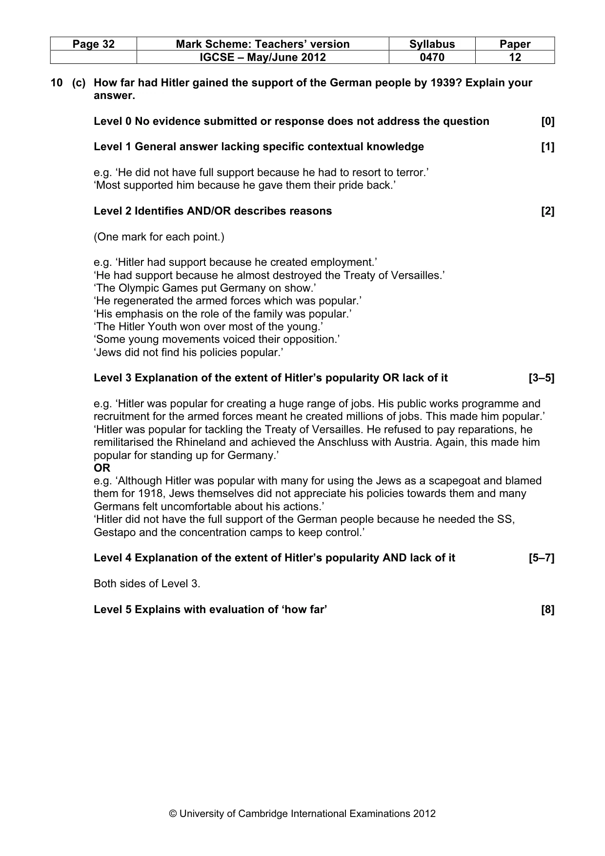Mark scheme, page 32 of 77