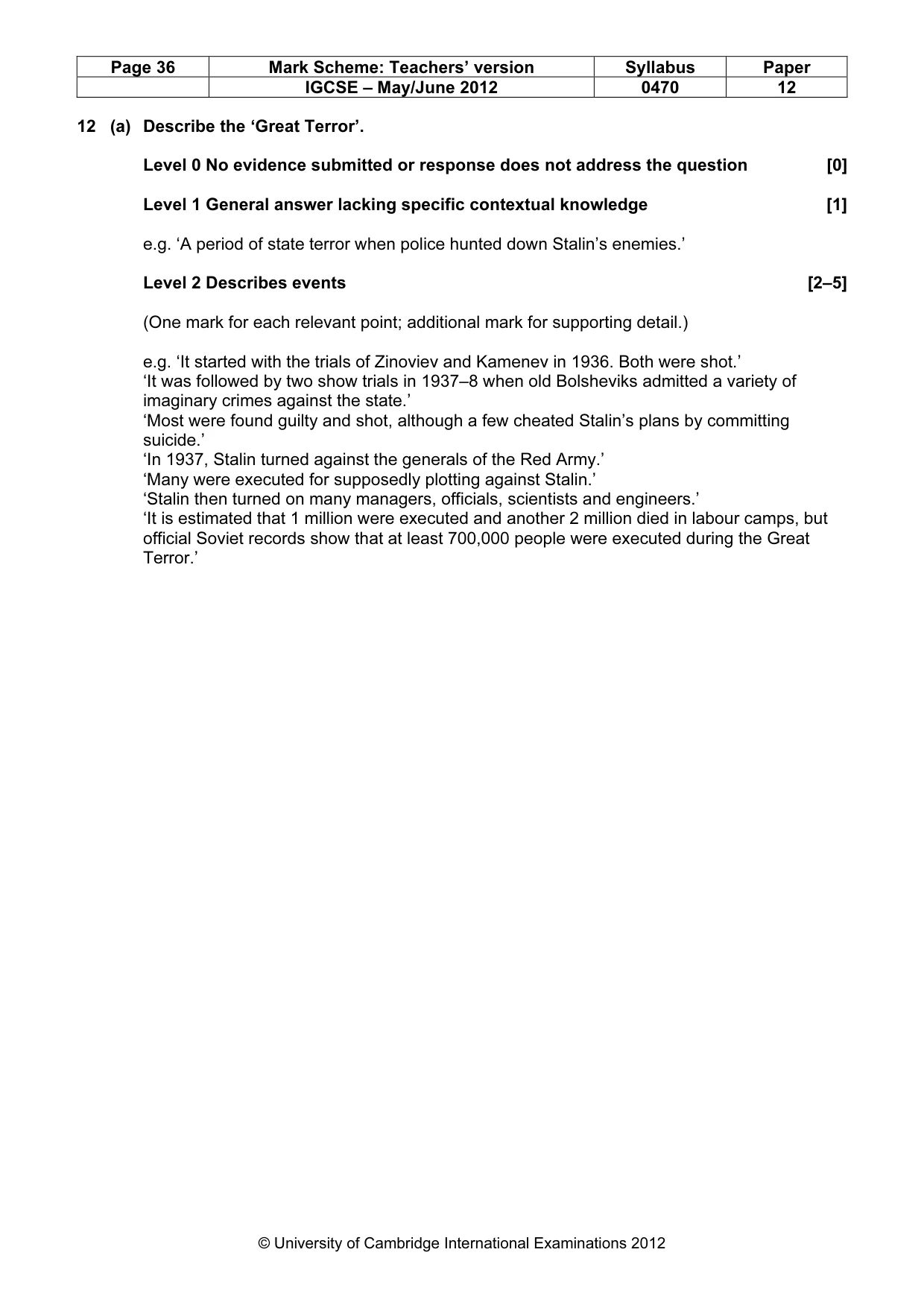 Mark scheme, page 36 of 77