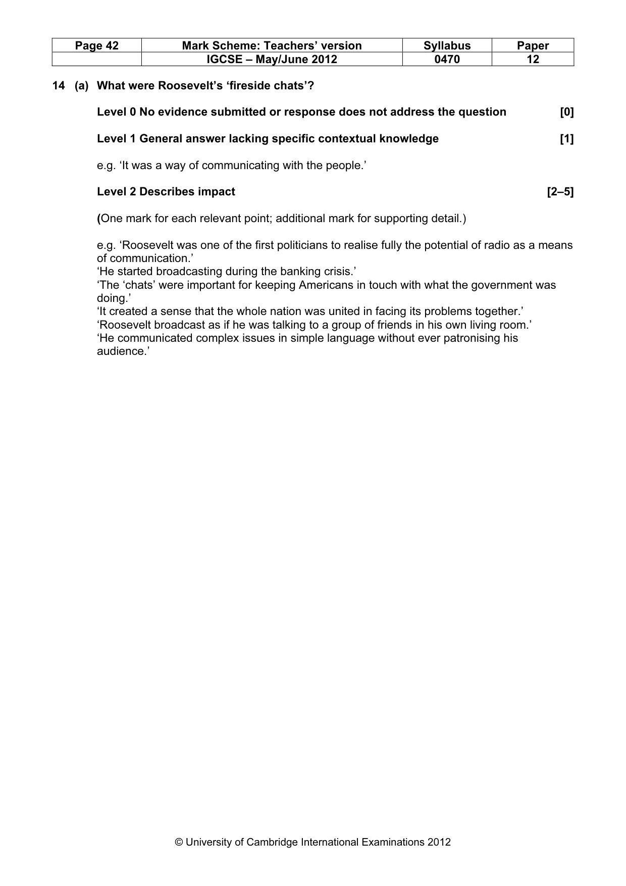 Mark scheme, page 42 of 77