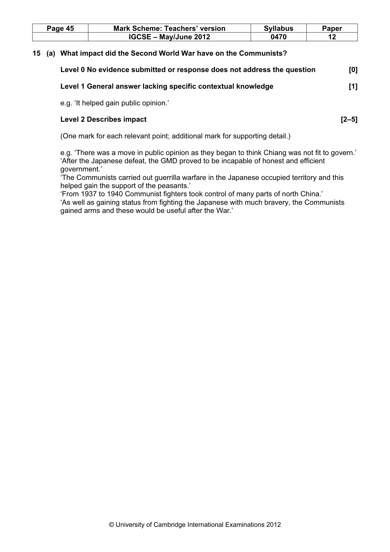Mark scheme, page 45 of 77
