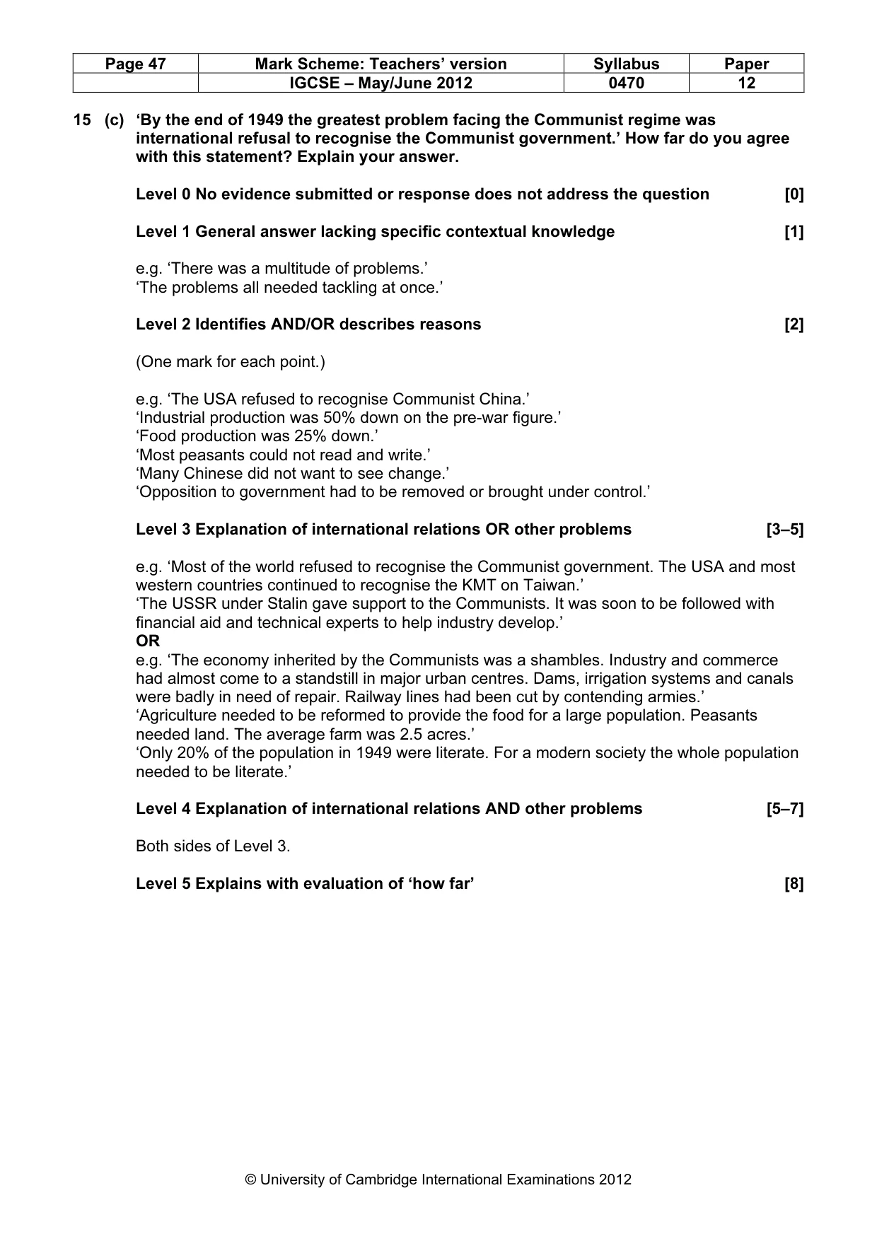 Mark scheme, page 47 of 77
