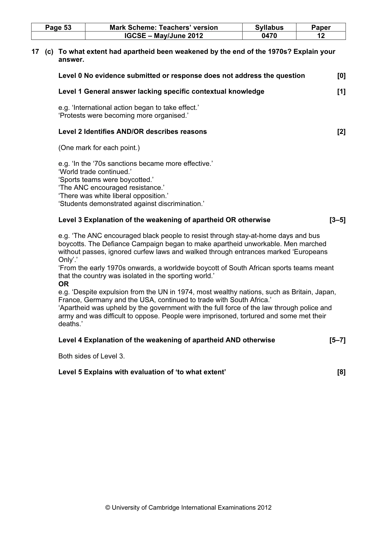 Mark scheme, page 53 of 77