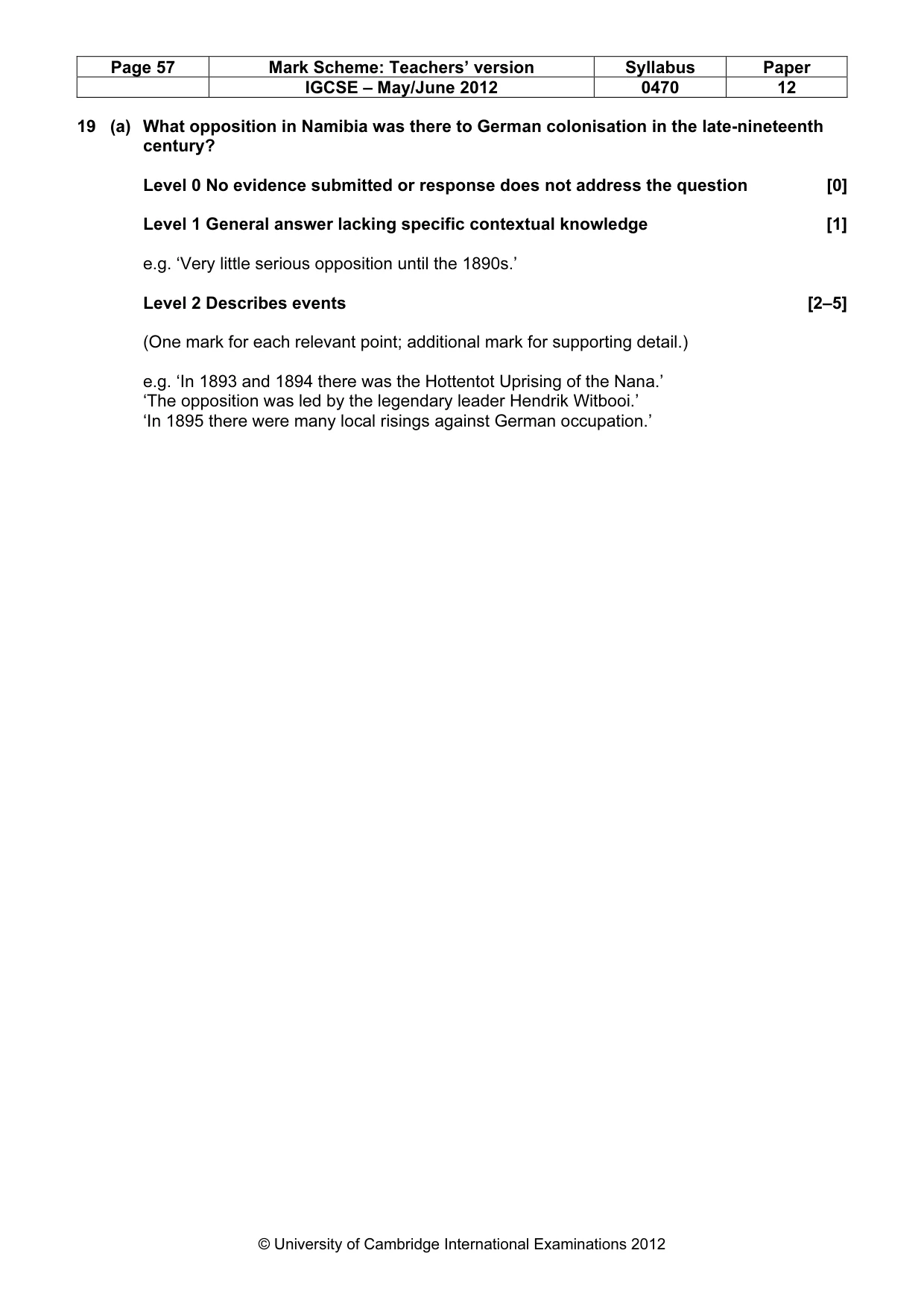 Mark scheme, page 57 of 77