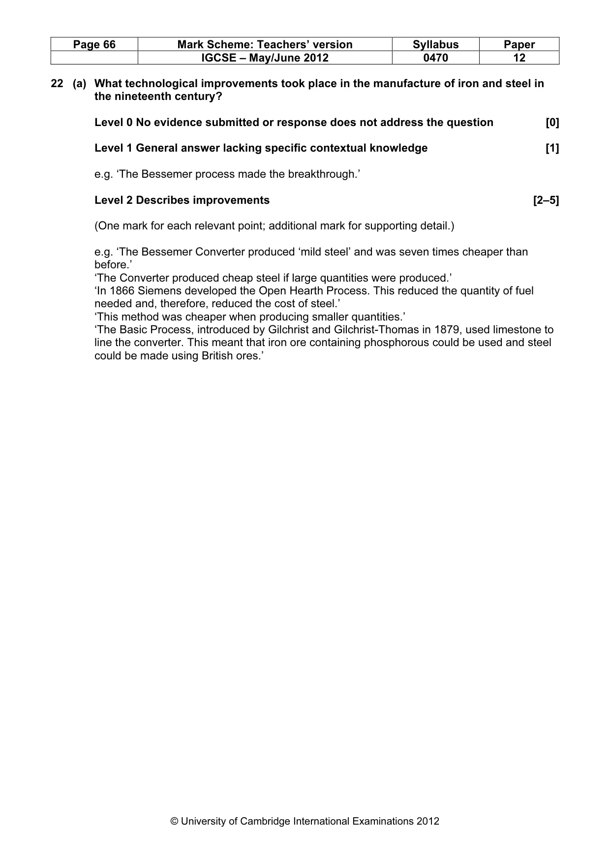 Mark scheme, page 66 of 77