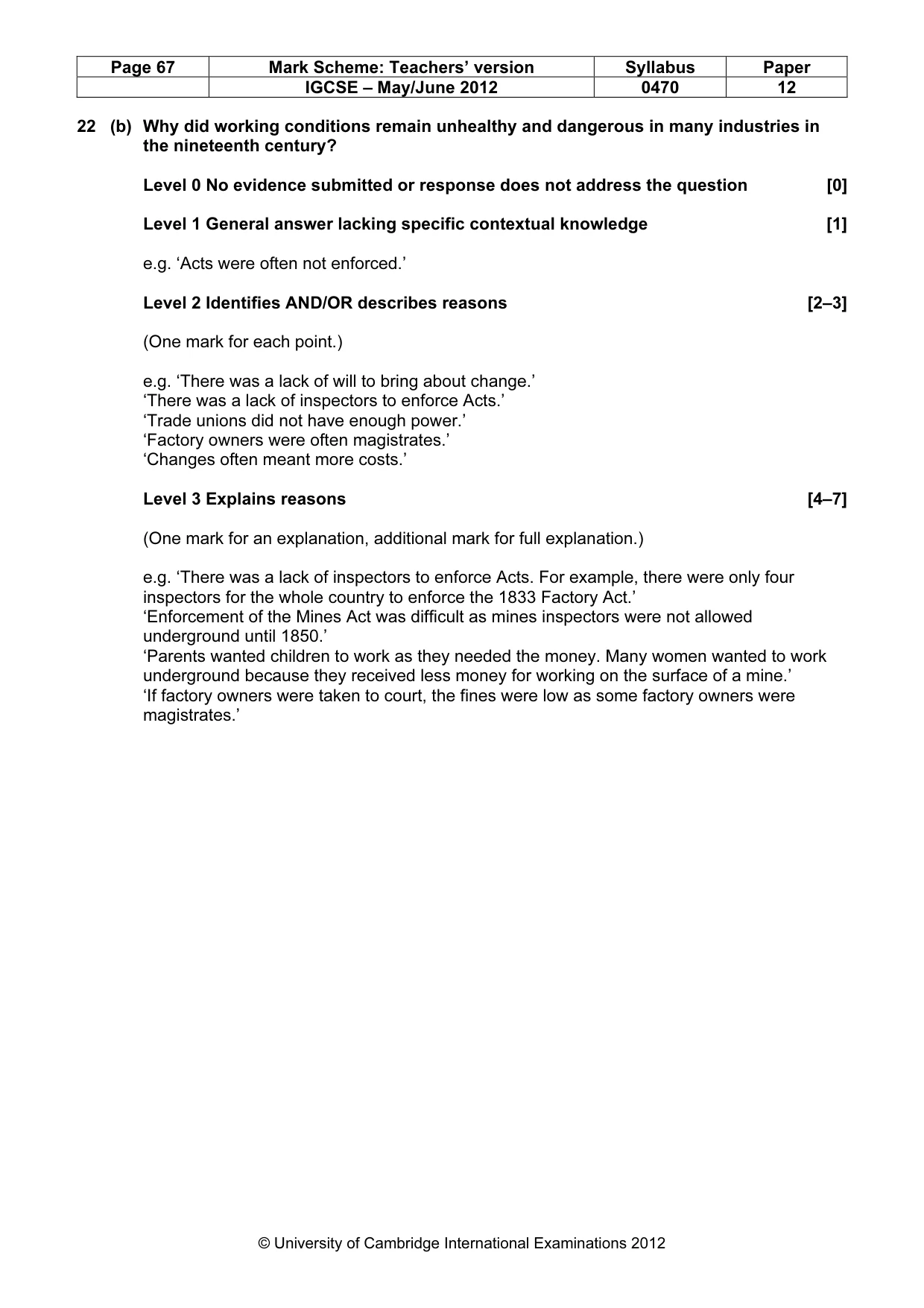 Mark scheme, page 67 of 77