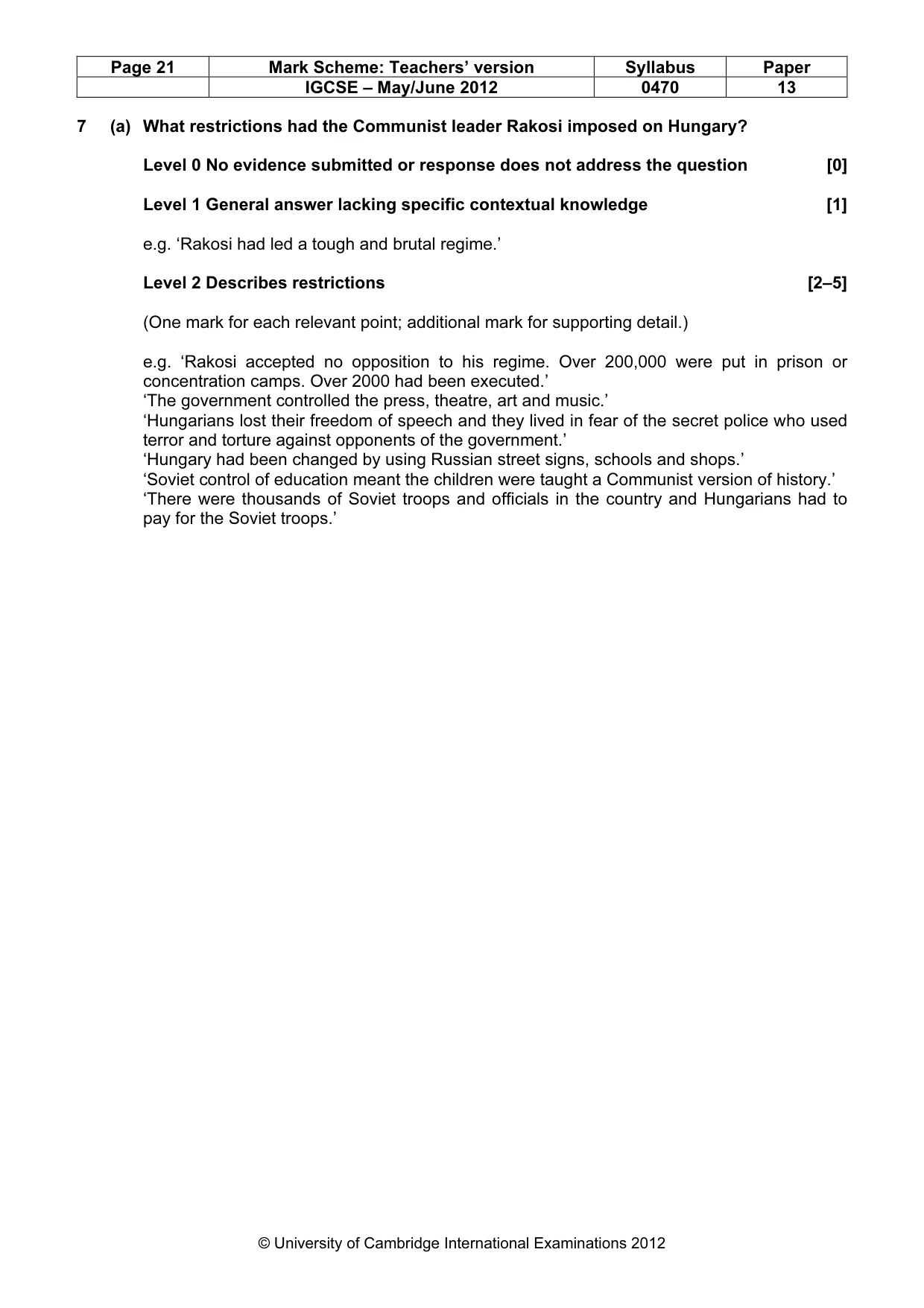 Mark scheme, page 21 of 77