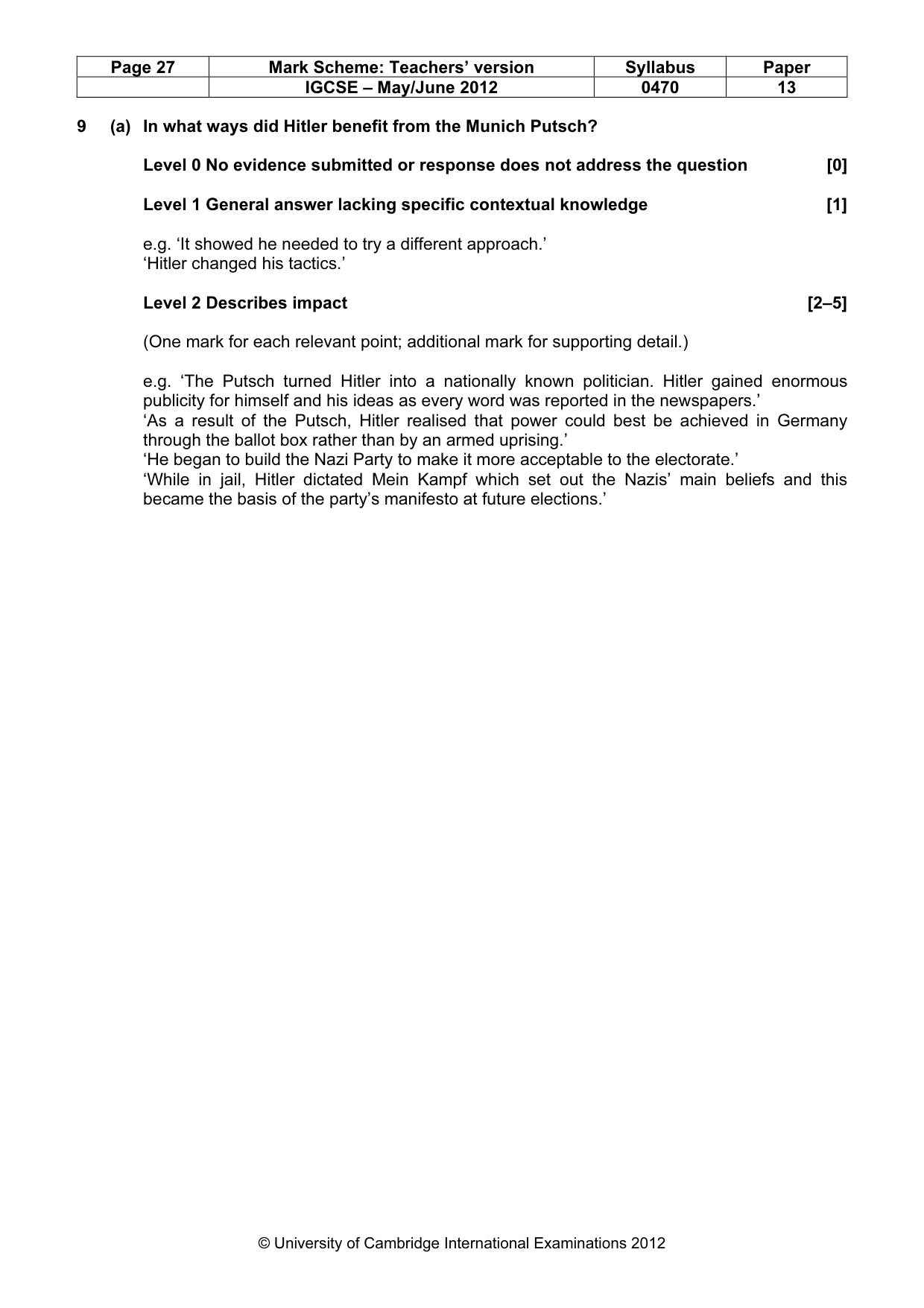 Mark scheme, page 27 of 77