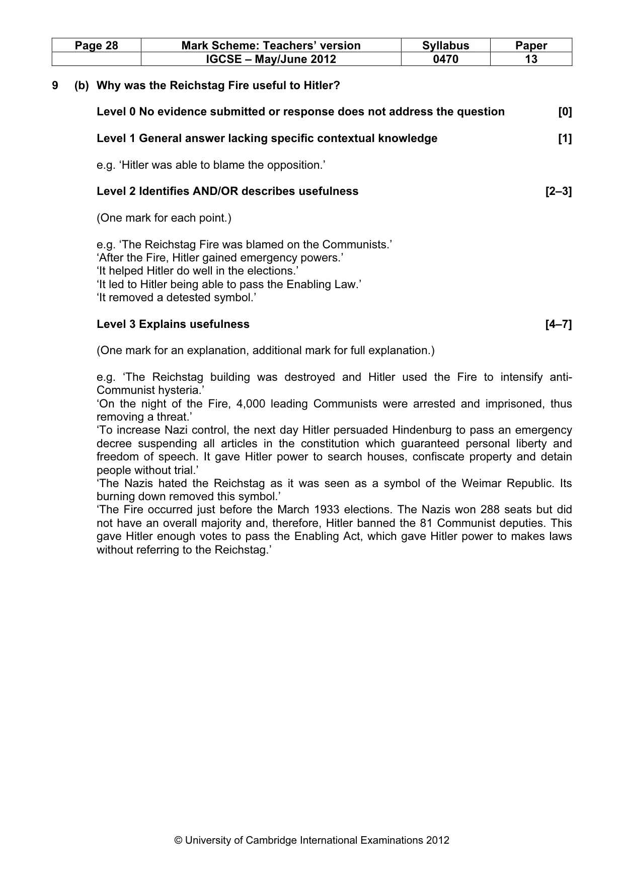 Mark scheme, page 28 of 77