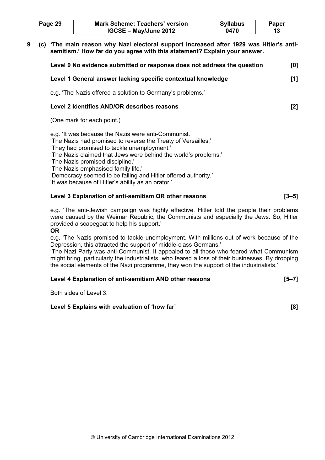 Mark scheme, page 29 of 77