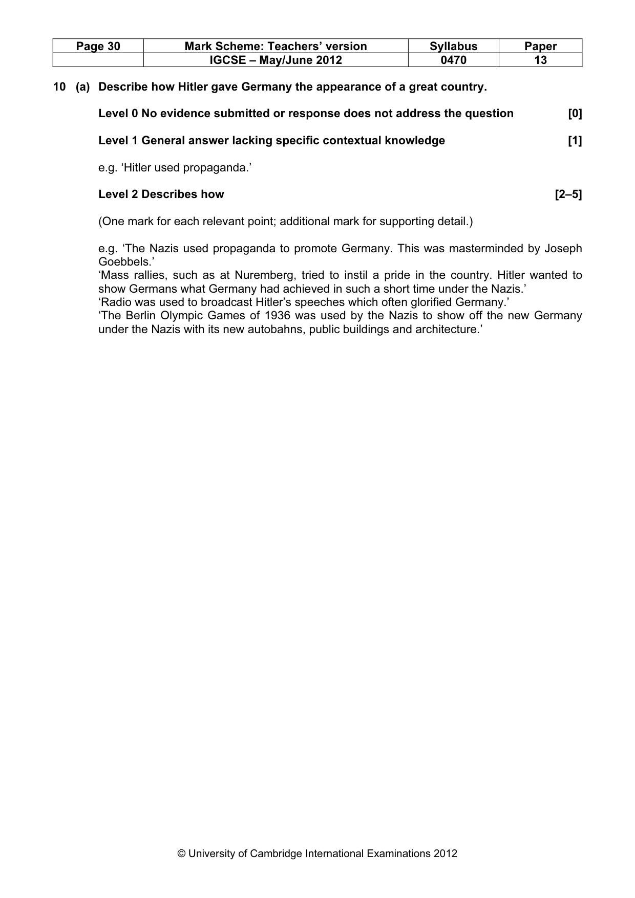 Mark scheme, page 30 of 77