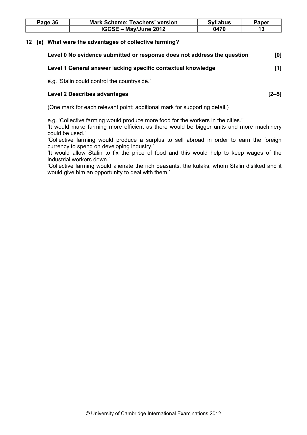 Mark scheme, page 36 of 77