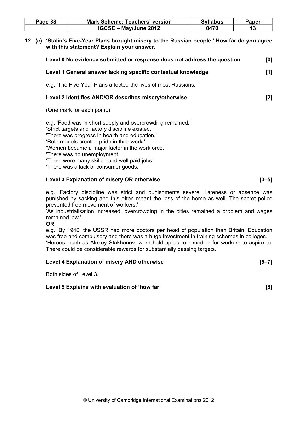 Mark scheme, page 38 of 77