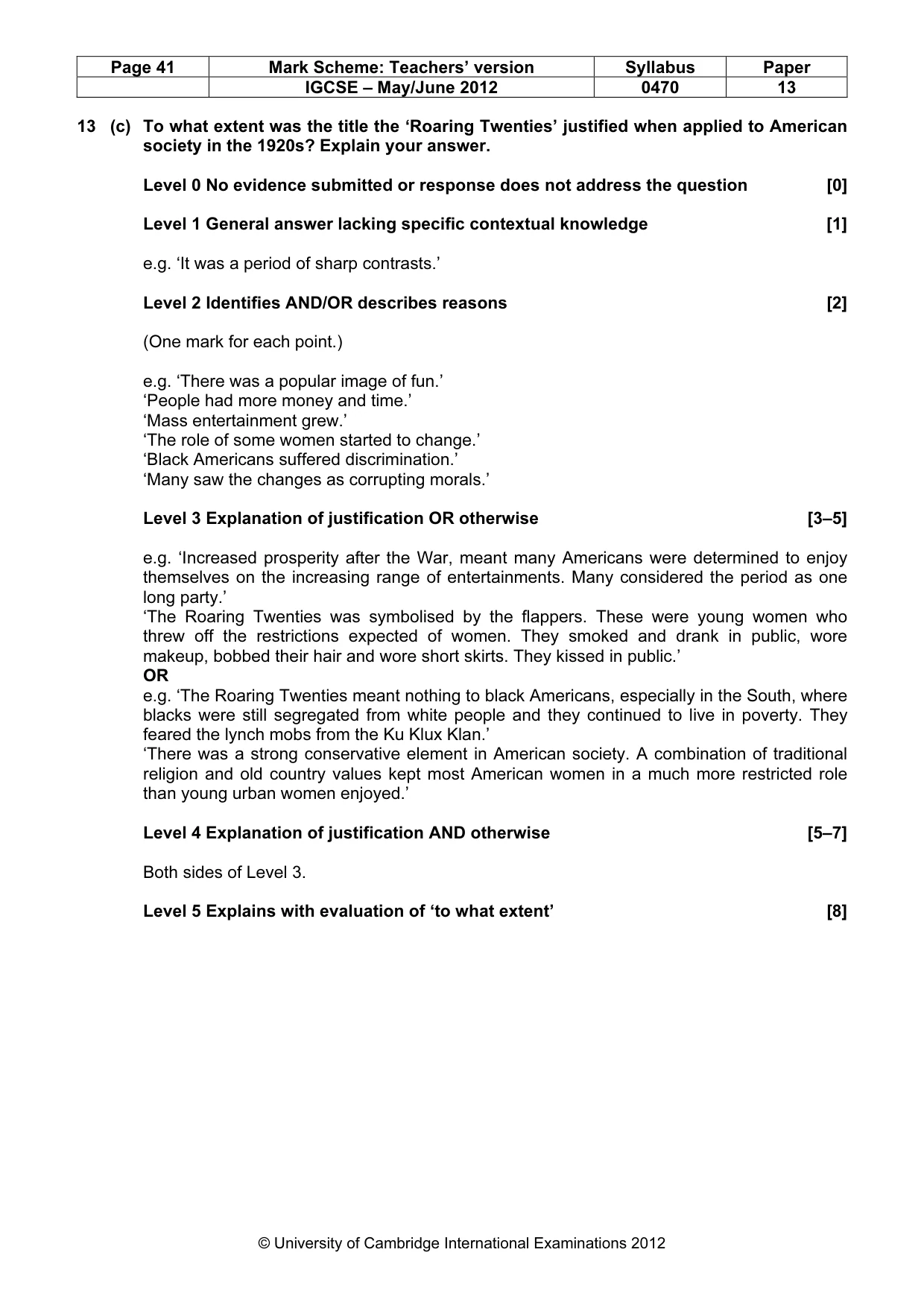 Mark scheme, page 41 of 77