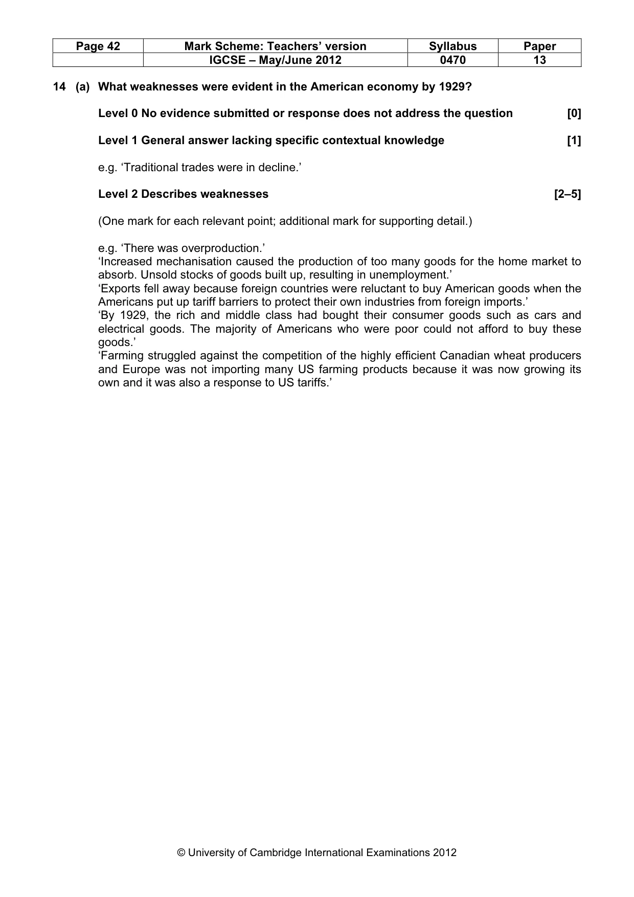 Mark scheme, page 42 of 77