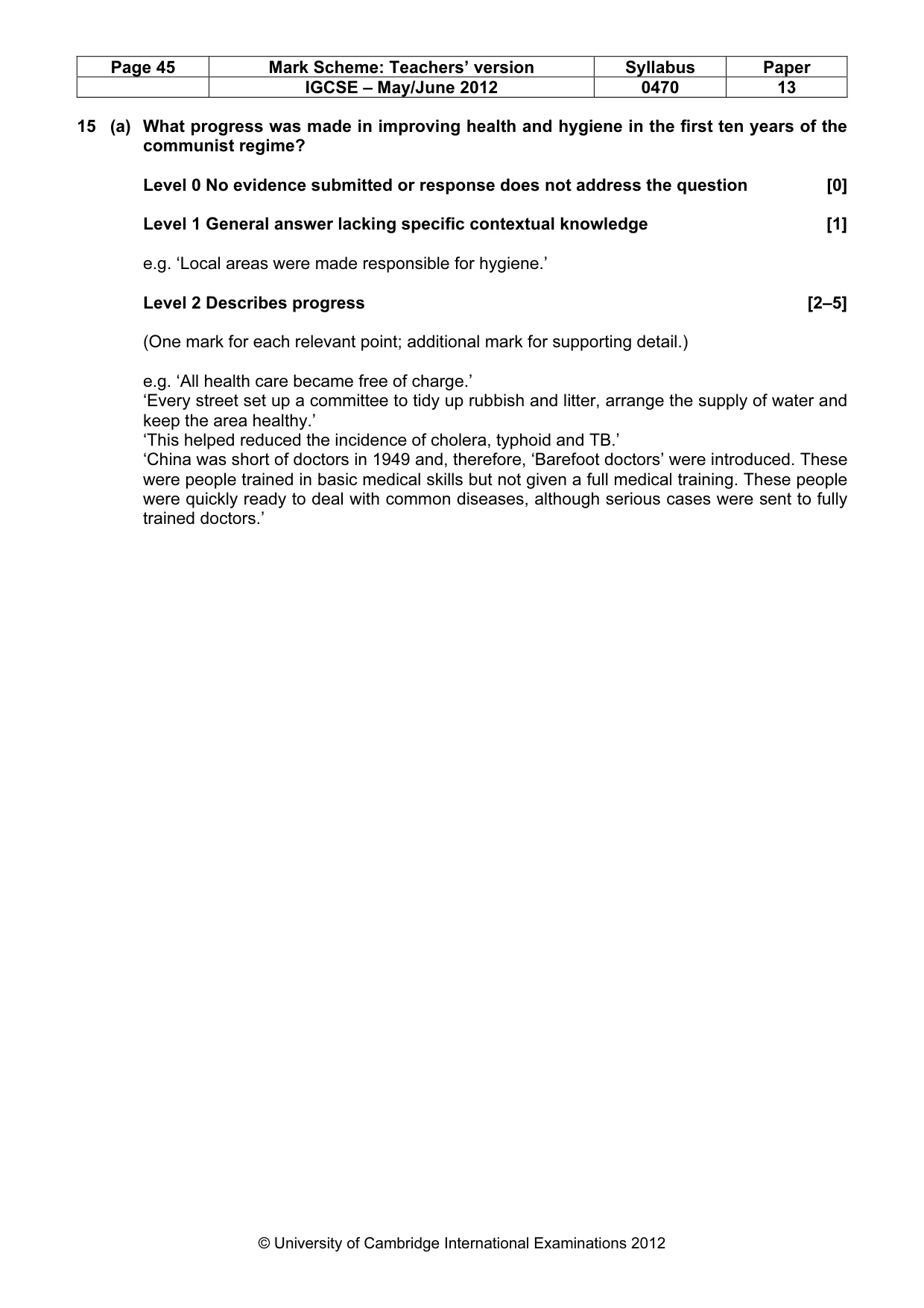 Mark scheme, page 45 of 77