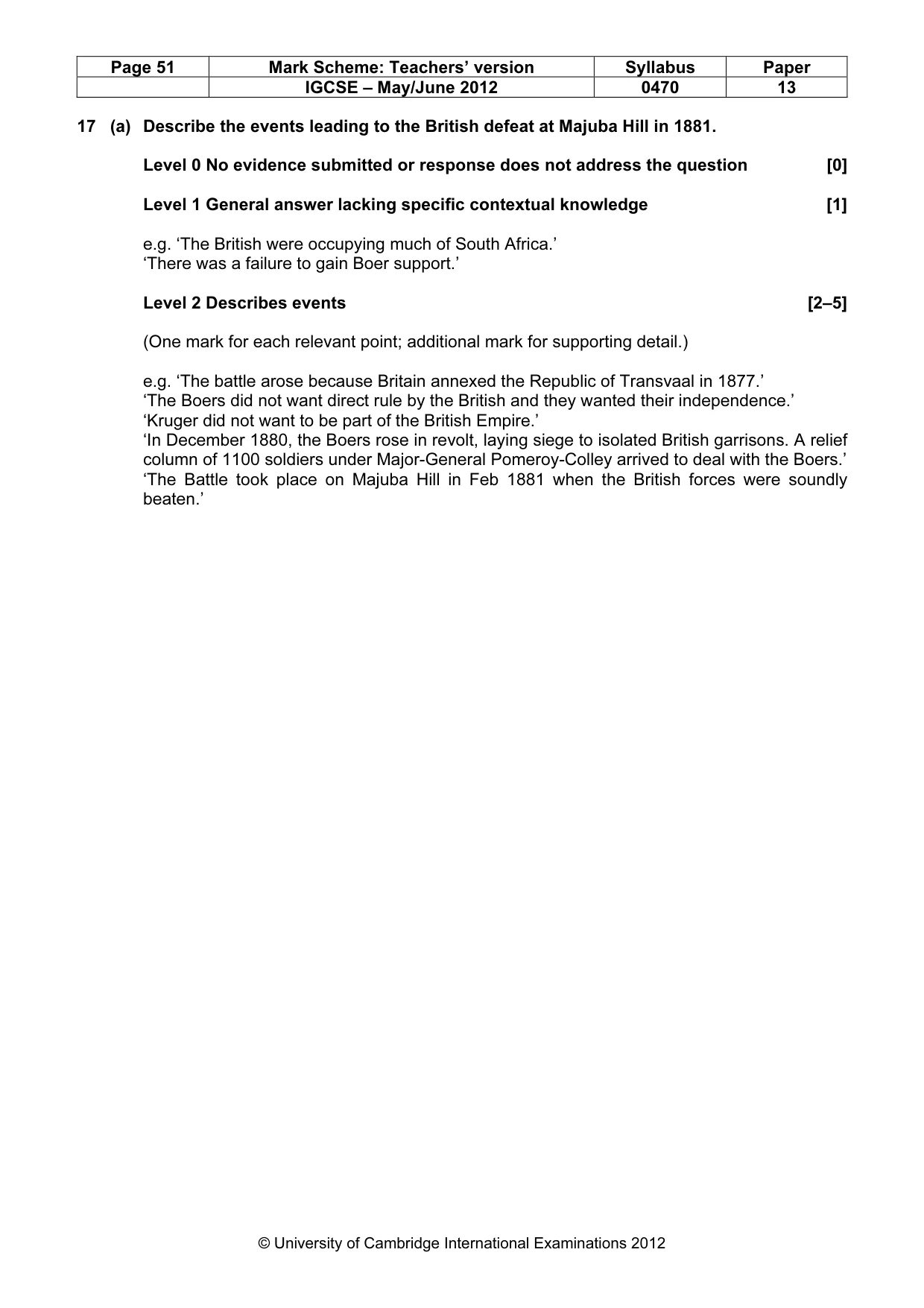 Mark scheme, page 51 of 77