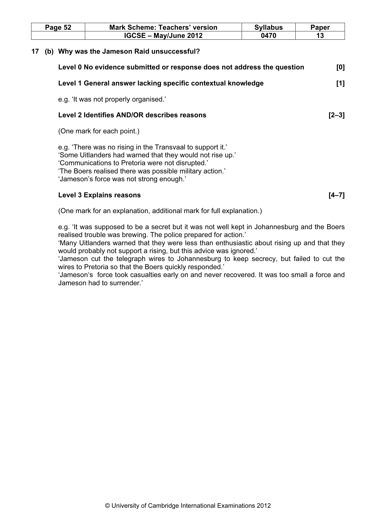 Mark scheme, page 52 of 77