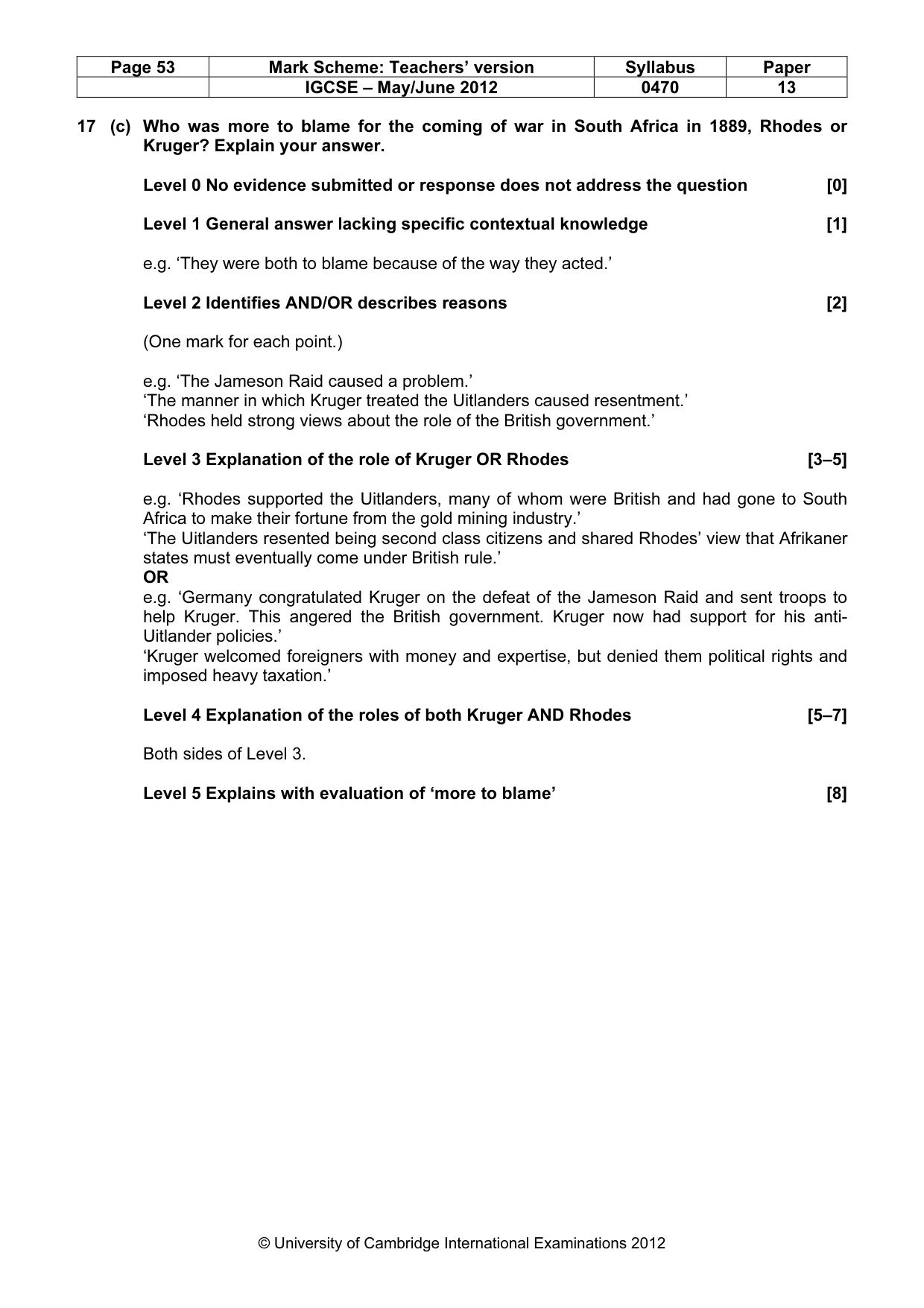 Mark scheme, page 53 of 77