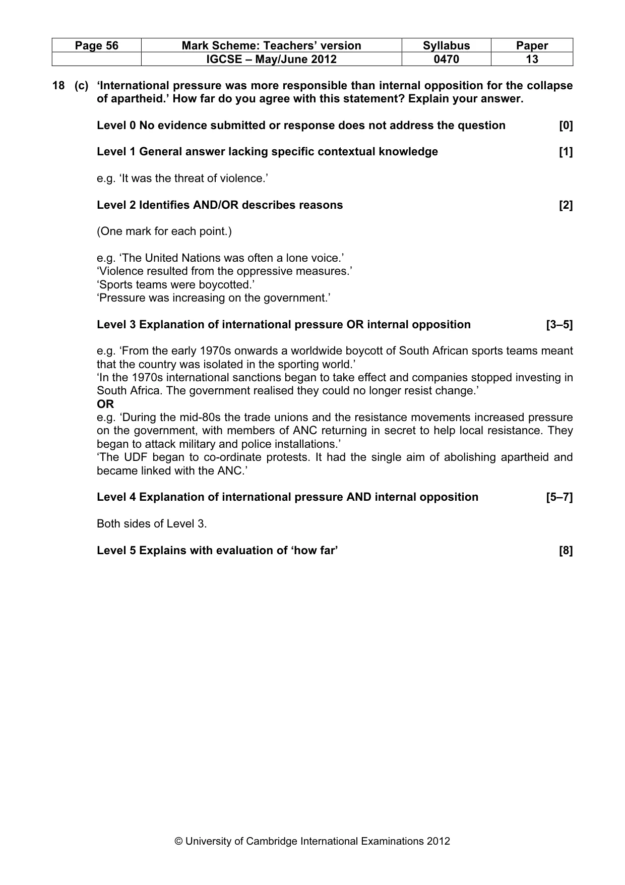 Mark scheme, page 56 of 77