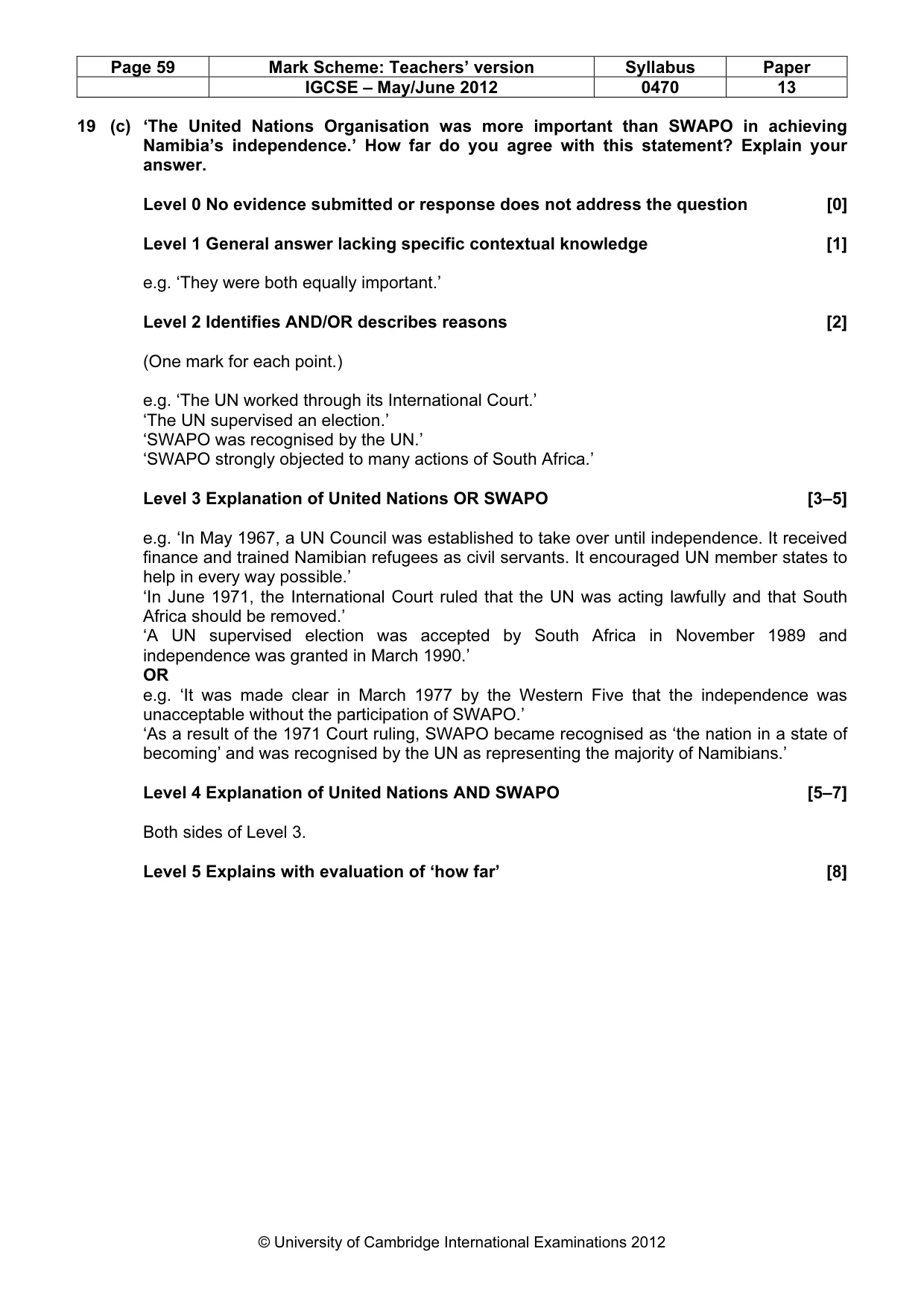 Mark scheme, page 59 of 77