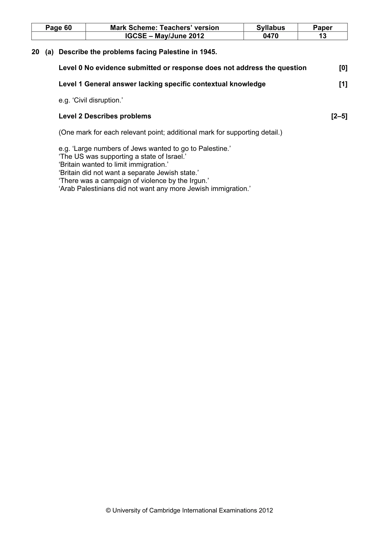 Mark scheme, page 60 of 77