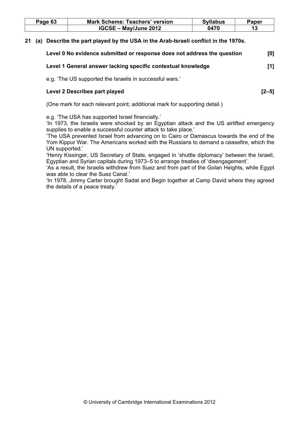Mark scheme, page 63 of 77