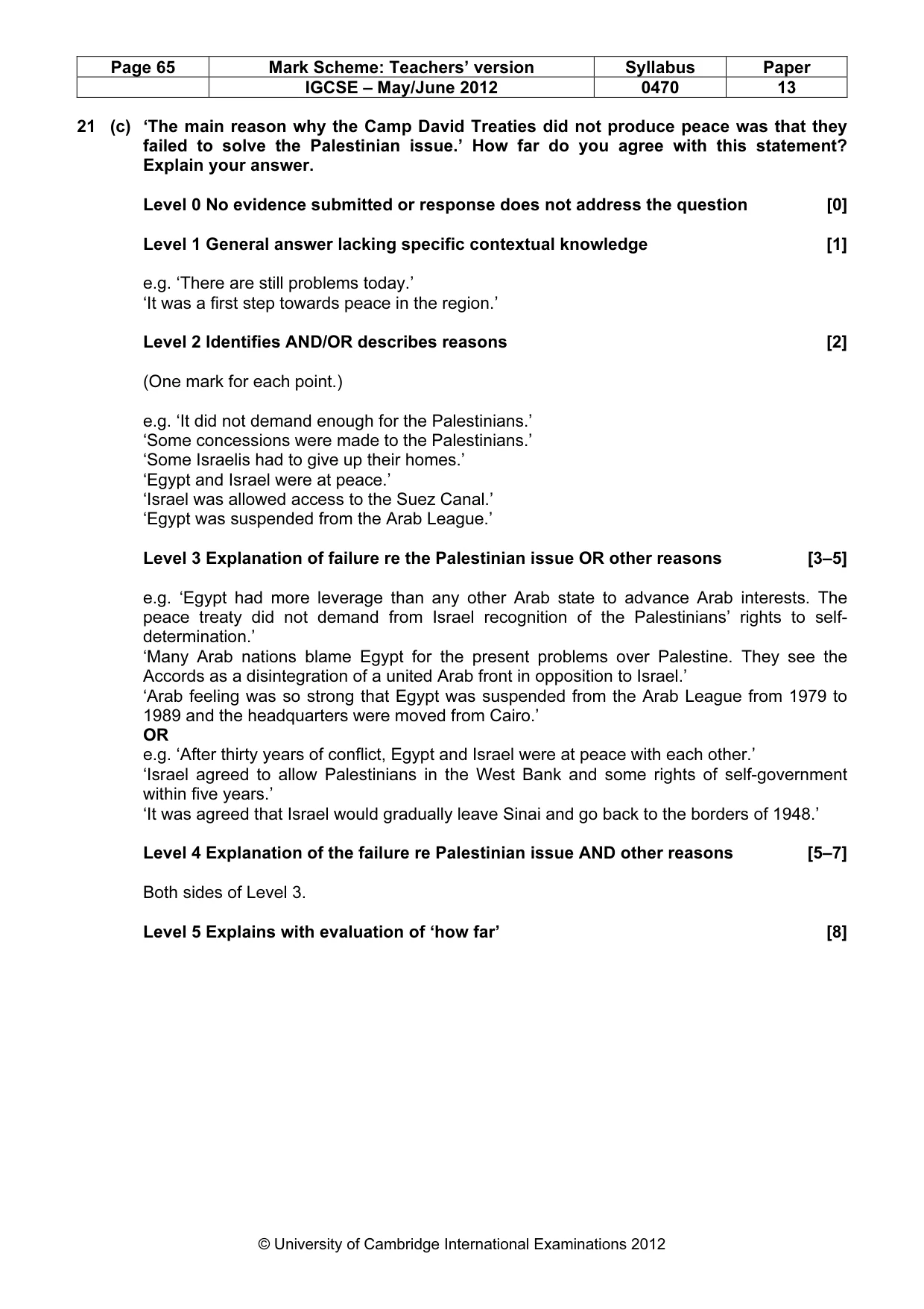Mark scheme, page 65 of 77