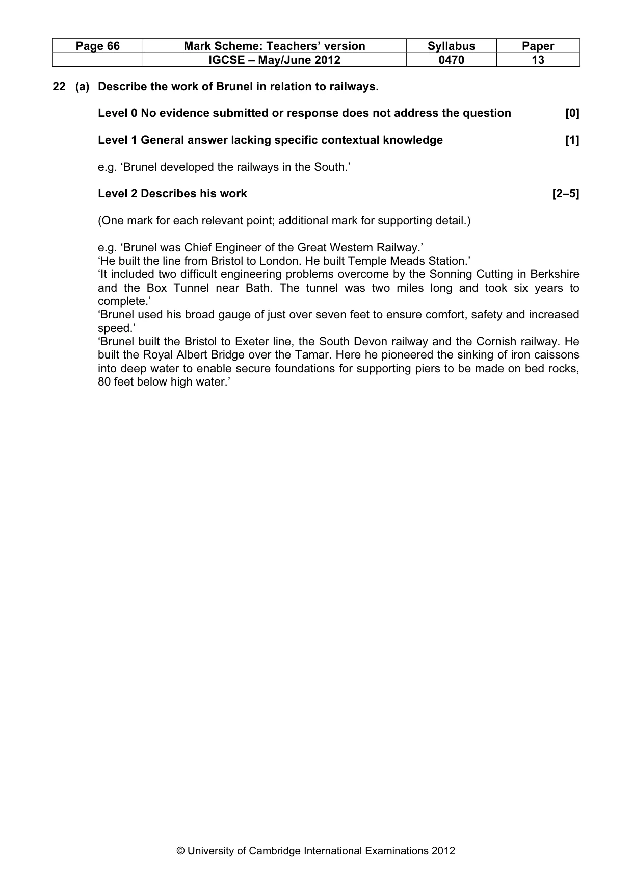 Mark scheme, page 66 of 77