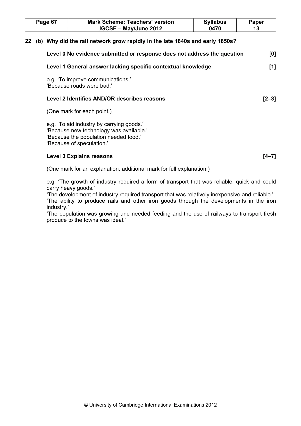 Mark scheme, page 67 of 77